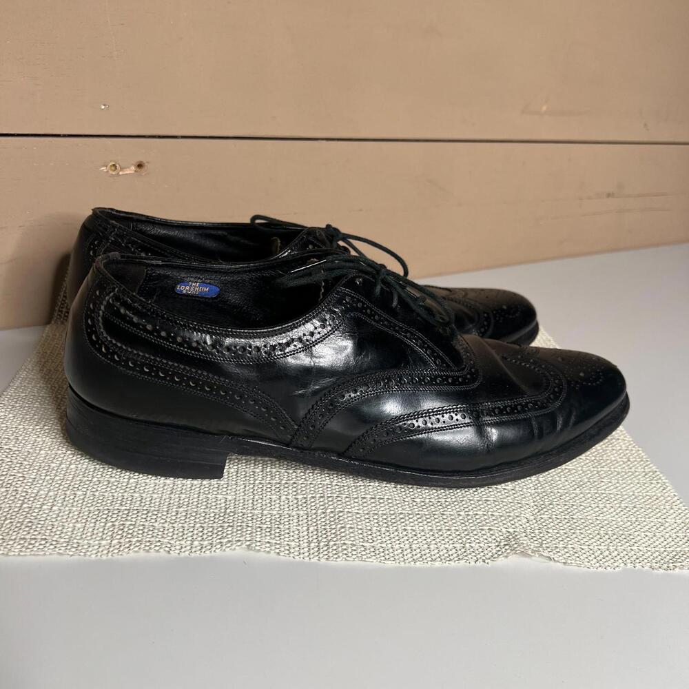 Florsheim Men's 12 B Black Leather Dress Shoes Flexible Fibre Insole Derby
